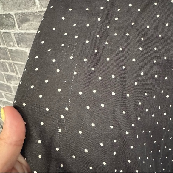 REFORMATION Alaina Wrap Top Ditto Dot Black White Polka Dot Print blouse shirt - Picture 9 of 13